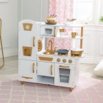 Bucatarie Moderna Alba de joaca pentru copii cu Accesorrii Incluse - Bucatarie Modern White and Gold din lemn de la Kidkraft Bucatarie Moderna Alba de joaca pentru copii cu Accesorrii Incluse - Bucatarie Modern White and Gold din lemn de la Kidkraft